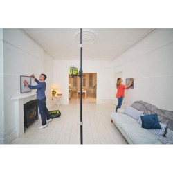 NIVEL LASER 2 LINEAS VERDES DE 360º Y BARRA TELESCOPICA ALCANCE 25 M RYOBI